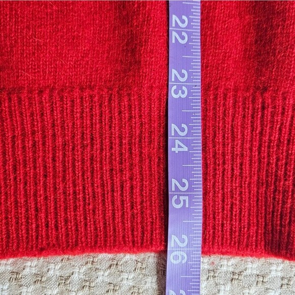 Vintage Charter Club Jane Justin Wool Blend Red Button Collar Pull Over Sweater - Picture 8 of 9